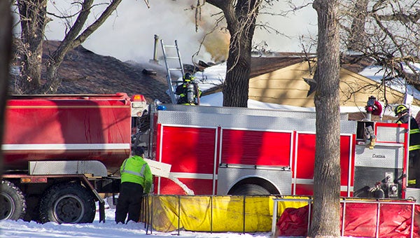 A home at 5382 Thompson Drive in Ellendale was destroyed by fire Friday morning. Multiple fire departments responded to the blaze. Look to the Tribune for more information about this fire. — Sarah Stultz/Albert Lea Tribune