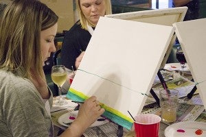 Most painters at the party were beginners, if not first-time painters. - Hannah Dillon/Albert Lea Tribune
