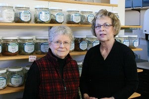 Maren Ring, at left, has managed the Wintergreen co-op for 39 years, and Judy Hargrave, at right, has served on the co-op’s board for a long time. They like the variety of products and customers at the store. Cathy Hay/Albert Lea Tribune