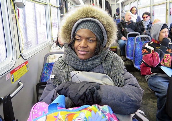 During her eight months living in a nursing home, Tanesha Johnson regularly rode the bus to meet her mom and her children in downtown Minneapolis. She felt it was too depressing for them to visit her in the nursing home. - Sasha Aslanian/MPR News