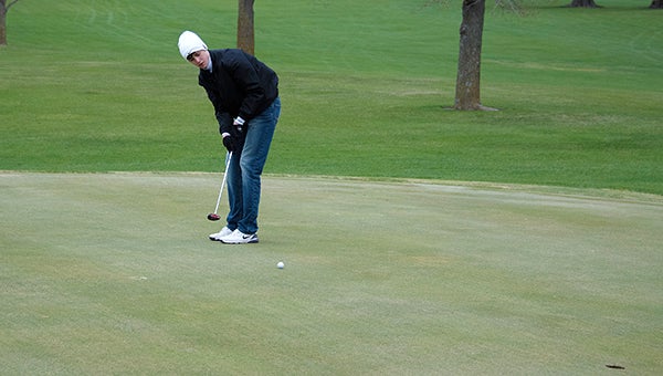 Granger Kingland of Lake Mills putts Monday at Rice Lake Golf & Country Club. — Lory Groe/For the Albert Lea Tribune
