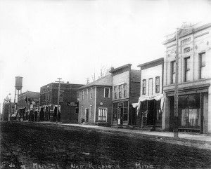 This historical photo shows the Hotel Washburn, center, where the New Richland Area Historical Society and the Area Food Shelf of New Richland plan to be housed by the end of the year. - Provided