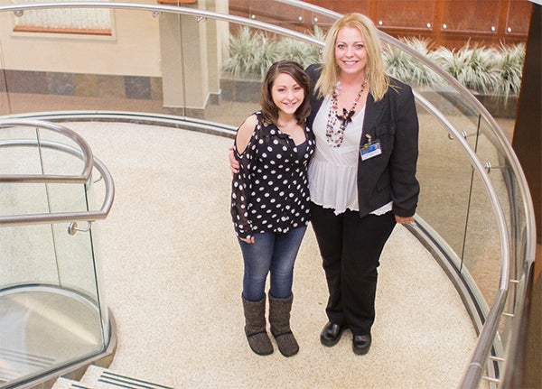 Desiree McPeake, 22, pictured left with Compass Registered Nurse Care Coordinator Sonja Keltgen, was diagnosed with diabetes when she was 4 and depression when she was 15. According to Keltgen, 15 percent of those with diabetes suffer from some form of depression or anxiety. — Colleen Harrison/Albert Lea Tribune
