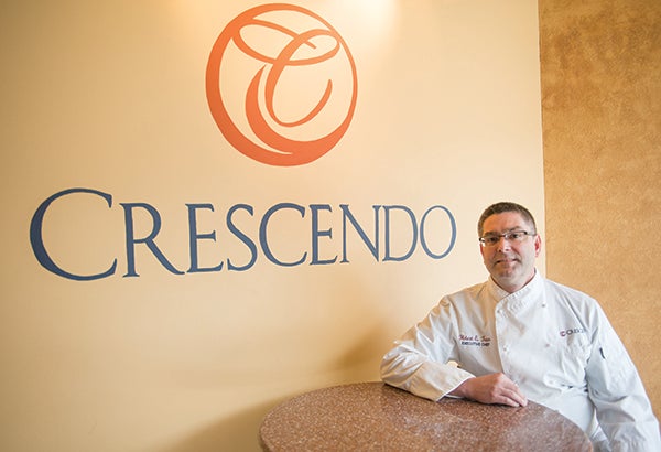 Bob Tewes, originally from Chicago, opened Crescendo in May 2001 at 118 S. Broadway in downtown Albert Lea. He had a hobby in food and wine long before he opened the restaurant. - Colleen Harrison/Albert Lea Tribune