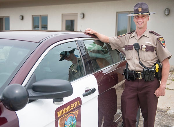 Albert Lea native David Hoffman is now a Minnesota State Patrol trooper after working for the Freeborn County Sherrif’s Office for the past seven years. - Colleen Harrison/Albert Lea Tribune