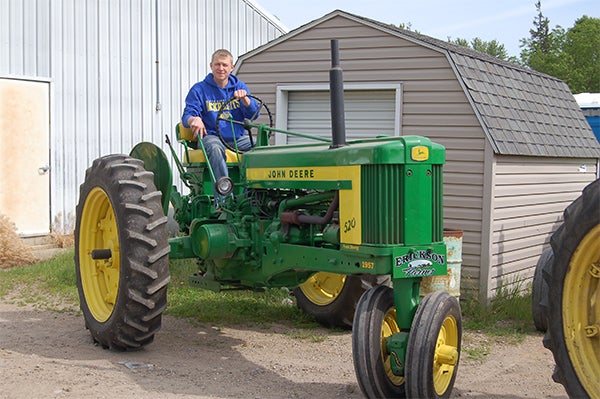 Isaac Sorenson drove a 520 John Deere to school on tractor day. — Shelly Zeller/Alden Advance