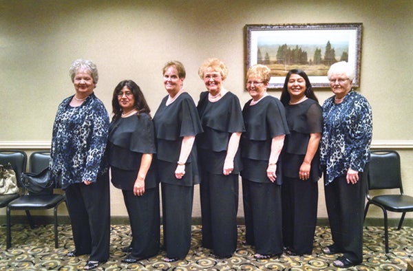 The womens ritual team of Albert Lea Eagles Aerie No. 2258 placed first in competition at the Eagles state convention in Thief River Falls. The team includes Connie Wadding, Bea Olivera, Carolyn Brenegan, Gwen Stallkamp, Mary Harty, Aracely Johnson and Shirley Johnson. -Provided