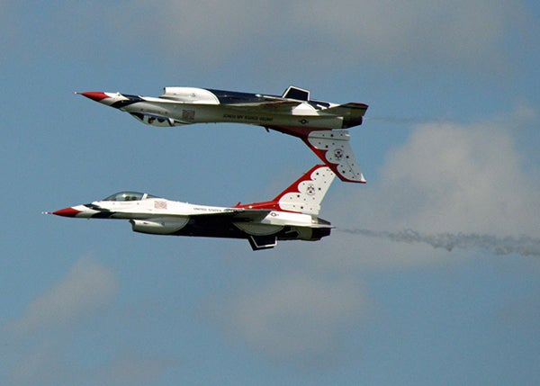 Roger Panzer took this photo of two Air Force Thunderbird planes at the air show in Mankato June 27. To enter the weekly photo contest, submit up to two photos with captions that you took by Thursday each week. Send them to colleen.harrison@albertleatribune.com, mail them in or drop off a print at the Tribune office. The winner is printed in the Albert Lea Tribune and albertleatribune.com each Sunday. If you have questions, call Colleen Harrison at 379-3436. - Provided