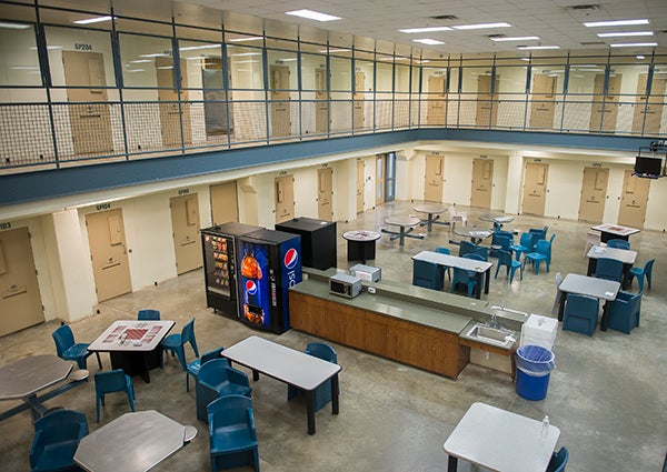 The general population unit in the Freeborn County Jail holds a disciplinary unit, a recreation unit and housing units. - Colleen Harrison/Albert Lea Tribune
