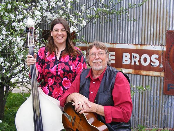 Sheila and Bob Everhart will present the “Traveling Museum of Music” on Tuesday in Albert Lea. Bob sings, plays a 12-string guitar and harmonica. Sheila plays acoustic bass and “keeps Bob in line.” -Provided