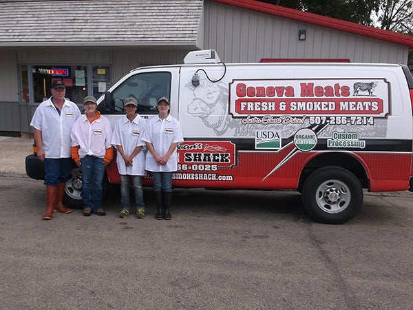 Dean Anderson, Kellie Anderson, Kathy Kartes and Samantha Anderson are just a few of the employees of Dean’s Smoke Shack and Geneva Meats. Provided