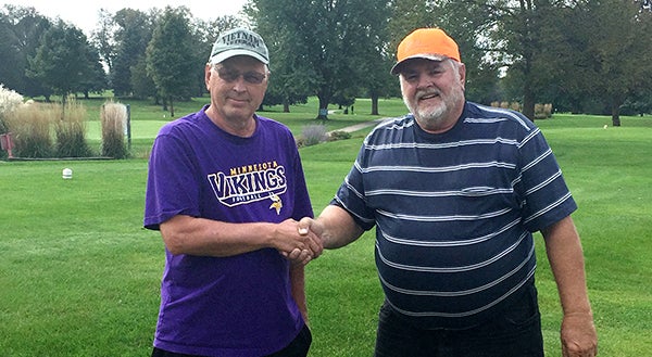 Rick Oltman hit a hole-in-one on the 145-yard 12th hole at Rice Lake Golf & Country Club. His witness was Gus Gourrier. - Provided