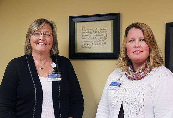 Marcia Smith, left, is the director and Renae Meaney is the supervisor of both Mayo Clinic Health System, Hospice in Albert Lea. - Sarah Stultz/Albert Lea Tribune