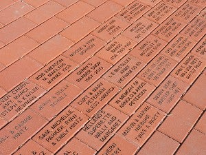 Pavers can be purchased in memory of a loved one, to honor someone's service in the military or to demonstrate pride in being a part of what makes Alden what it is today. Kelly Wassenberg/Albert Lea Tribune