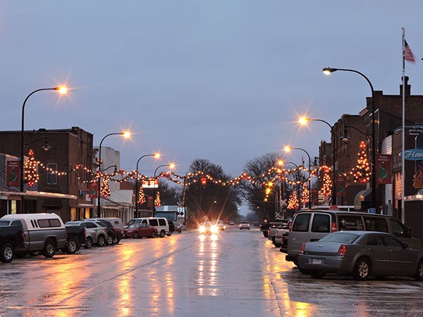 The city of Wells has already decorated downtown in preparation for Wells Does it Bright activities. -Kelly Wassenberg/Albert Lea Tribune