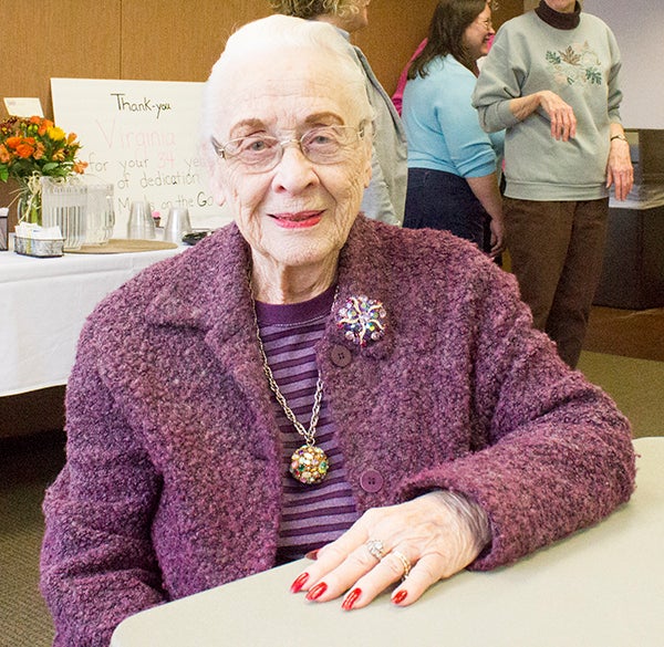 Virginia Hermanson attends her retirement party Friday. - Sam Wilmes/Albert Lea Tribune