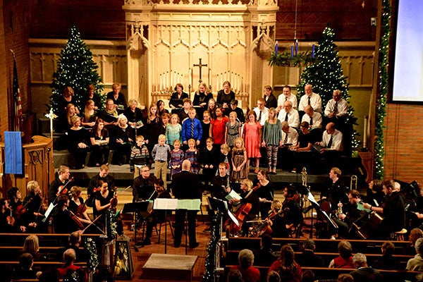 The congregation will join the choirs and orchestra in traditional Christmas carols at the Hanging of the Green concert Dec. 11 at First Lutheran Church in Albert Lea. - Provided