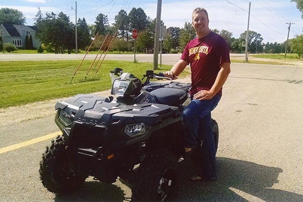 Paul Schuster won a 2015 Polaris all-terrain vehicle at the Freeborn County Pheasants and Habitat banquet on Sept. 23 at the Freeborn County Fairgrounds. -Provided