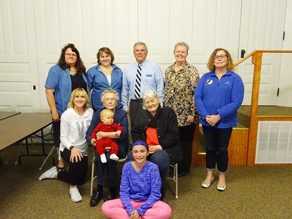 The Daughters of the Union Veterans of the Civil War recently hosted a speaker at the group’s meeting. Those present included, back row, Sherry Harbal, Michelle Walburn, Barry Adams, Shirley Abraham and LeaAnn Cory. Second row, Kim Gwin, Barb DeReus holding Lucas Gwin and Nancy Baldwin. Front is Alex Cory. Provided