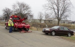 In addition to towing, Crossroads Towing offers other services, such as jumpstarts and unlocks. Sarah Stultz/Albert Lea Tribune