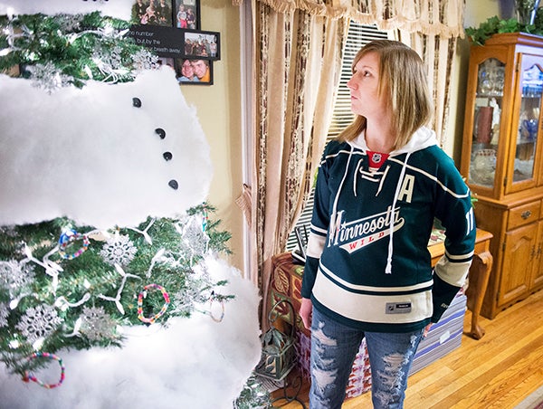 Christmas won't be the same for Cady Baseman and her family this year, or for years to come. Her brother, Cody Baseman, died of a gunshot wound in September. — Colleen Harrison/Albert Lea Tribune