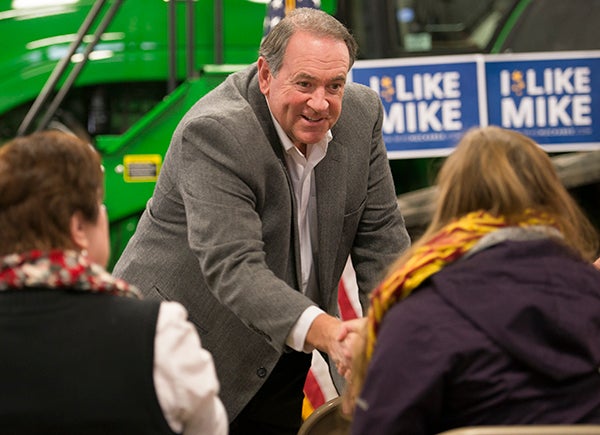 Republican presidential candidate Mike Huckabee made an appaearance Tuesday at Ag Power in Northwood. - Colleen Harrison/Albert Lea Tribune