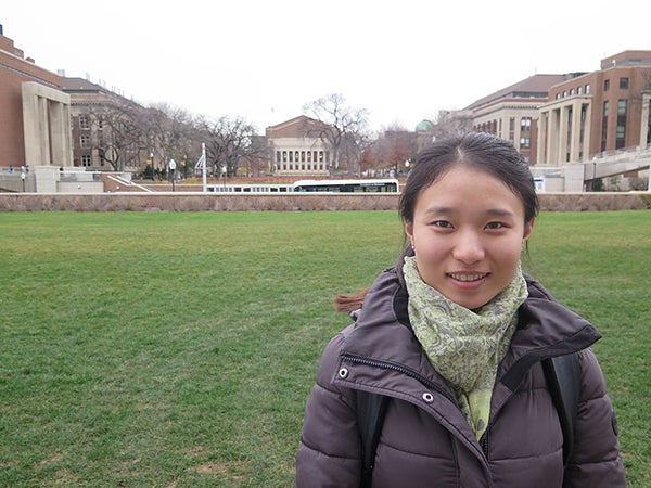 Sai Wang, a junior at the U of M who transferred from a school in China, said she came to study in the U.S. because of the value of an American diploma. She’s among nearly 7,000 international students at the U, a number that’s doubled over the last decade. - Peter Cox/MPR News