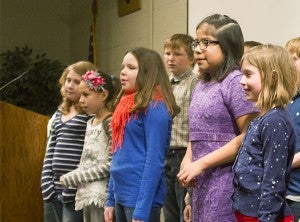 Halverson Elementary School students perform  Monday evening at the Martin Luther King Jr. celebration at Riverland Community College. - Sam Wilmes/Albert Lea Tribune