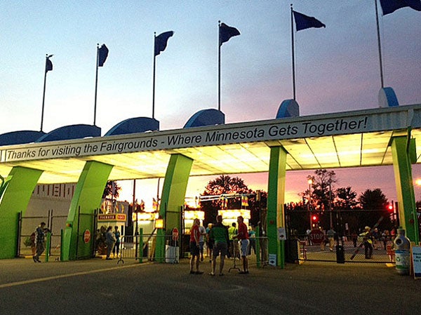 The Minnesota State Fair gates at dawn on opening day 2013. -Brandt Williams/MPR News