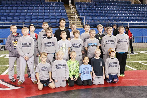 Over 50 wrestlers from the Albert Lea K-12 wrestling program competed Dec. 29 and Dec. 30 at the Rumble on the Red wrestling tournament in Fargo, North Dakota. It was the first year the Albert Lea youth team competed in the Rumble on the Red youth duals with 19 other teams.  The youth team went 4-1 at the tournament. - Provided
