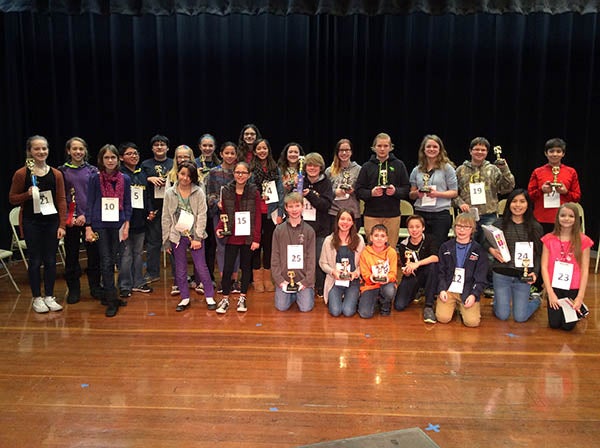 Twenty-six students participated in a spelling bee Tuesday at Southwest Middle School. - Provided