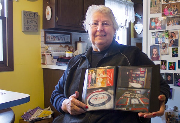 Albert Lea resident Verla Eilers has forged a deep relationship with Jim & Dudes. Shown here is a scrapbook of the quilts she has donated to them. - Sam Wilmes/Albert Lea Tribune