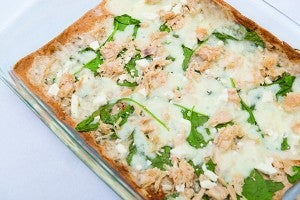Spinach, Chicken and Feta Pizza
