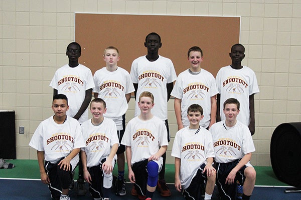 The Albert Lea eighth-grade boys’ basketball traveling team took first place at the Northfield Shootout. Pictured, front row, are Izzy Cabezas, Caden Gardner, Logan Howe, Trenton Lehner and Carson Smith. Pictured, back row, are Pinyon Remg, Koby Hendrickson, Chay Guen, Connor Veldman and Danbil Nhail. The team is coached by Stu Hendrickson and Lana Howe. - Provided