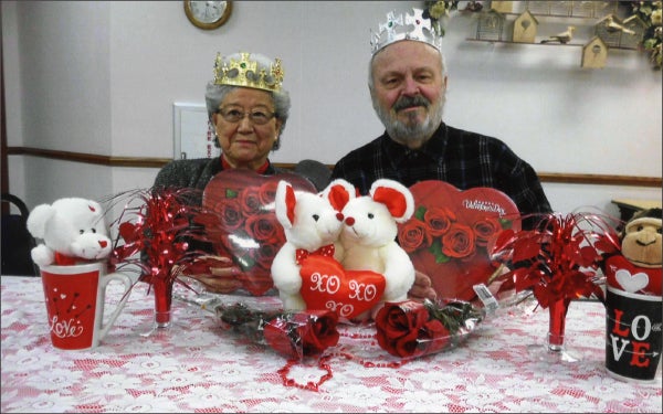 The Albert Lea Senior Center crowned its King and Queen of Hearts Feb 12. Chieko McKoskey was named queen and Ralph Randall was named king. - Provided