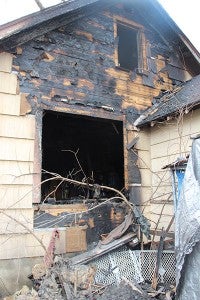 Lashbrook said she thinks the fire started behind this window from an electric heater. — Sarah Stultz/Albert Lea Tribune