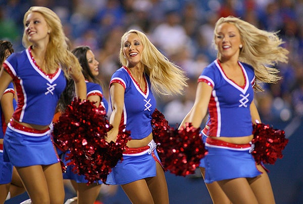 Buffalo Jills cheerleaders are suing the Bills, saying they are wrongly classified as independent contractors, here on Aug. 9, 2012, in Orchard Park, New York. - Rick Stewart/Getty Images 2012