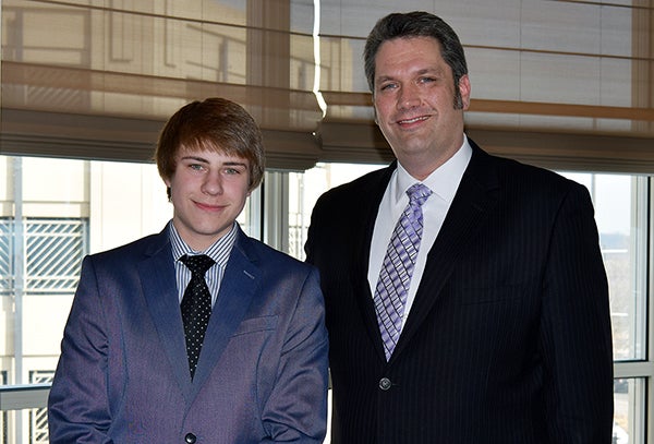 Nicholas Christianson, an Albert Lea High School senior, was selected for the  2016 Association of Minnesota Counties Student Scholarship by Freeborn County Commissioner Christopher Shoff. -Provided