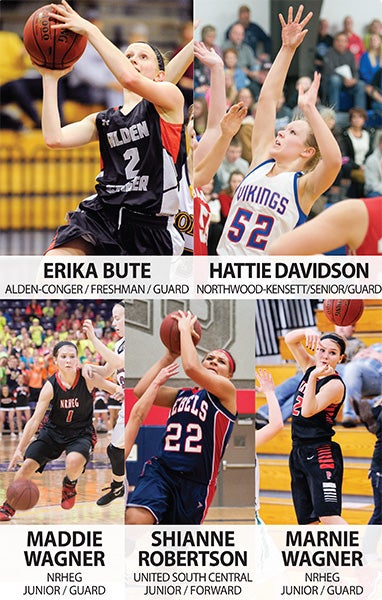 The Tribune's All-Area girls' basketball first team.
