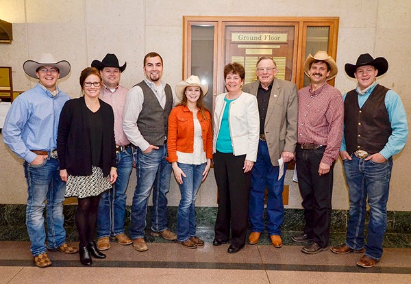 On Tuesday, in a joint hearing in the Minnesota House of Representatives, the Agricultural Finance and Agricultural Policy committees recognized County Road Cattle of Albert Lea for its contributions to Minnesota’s agricultural industry. The group was presented with a House Resolution recognizing the work it has done in furthering agriculture in Minnesota. Rep. Peggy Bennett. R-Albert Lea, is a member of the Agricultural Finance Committee and had the House resolution drafted to honor the group. -Provided