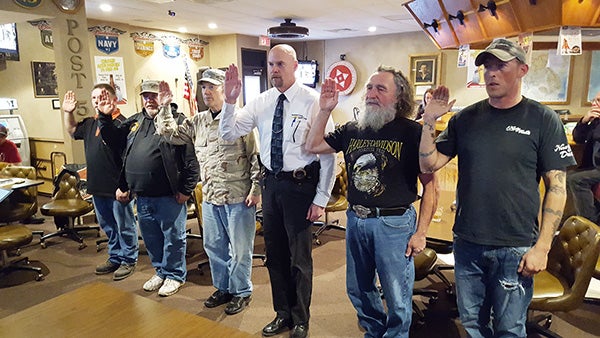 Officers for the American Legion Riders Chapter 56 were installed at a ceremony recently. - Provided