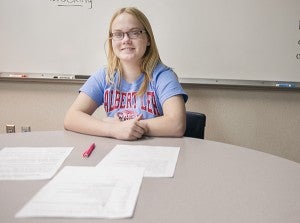 Cassie Deal Rasmussen is involved with Youth for Christ’s The Rock outside of school and plans to go on a trip to Yellowstone National Park with the youth organization this summer. - Colleen Harrison/Albert Lea Tribune