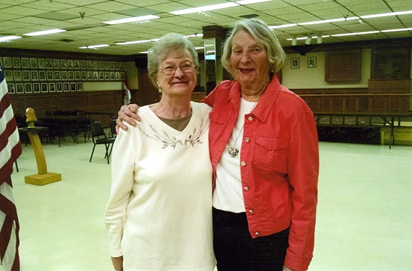 The newest sister to be initiated into the Albert Lea Eagles No. 2258 Auxiliary is Ruth Vermedahl, right. She stands with Auxiliary Madam President Nancy King. - Provided