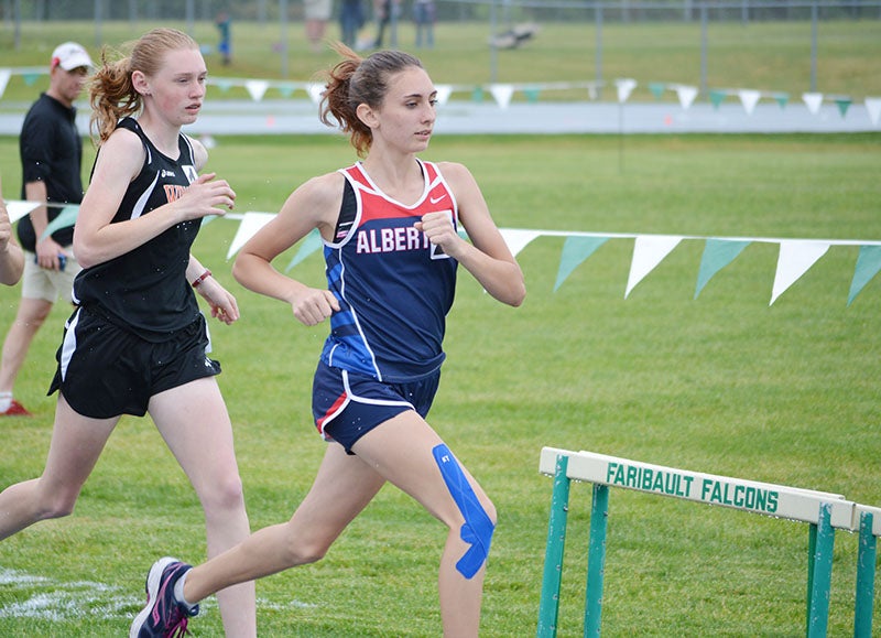 Albert Lea sophomore Autumn Mullenburg ran the 1,600-meter run for the Tigers at the Big Nine Conference track and field championships at Ted Nelson Track in Faribault Friday. Mullenburg finished in 12th place with a time of 5:45.39.