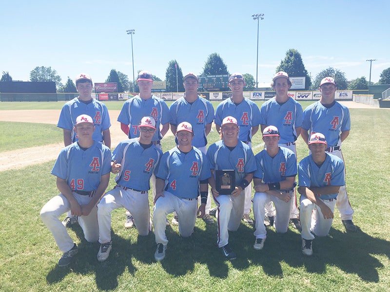 The Albert Lea Legion Post 56 baseball team took third place in the Mankato baseball tournament over the weekend. From left, front row Cody Ball, Blake Simon, Alex Bledsoe, Parker Mullenbach, Ty Harms and Tanner Bellrichard. Back row, Taylor Heavner, Zach Edwards, Mason Hammer, Jake Thompson, Jacob Bordewick and Sam Moyer. Provided