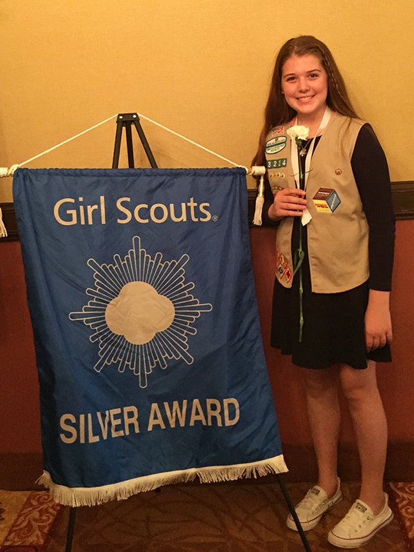 Shelby Hanson received the Silver Award at the Girl Scouts of Minnesota and Wisconsin River Valleys Silver and Gold recognition ceremony. The award is the second highest award a Girl Scout can receive. Hanson is a cadette in Girl Scout Troop No. 43224. - Provided