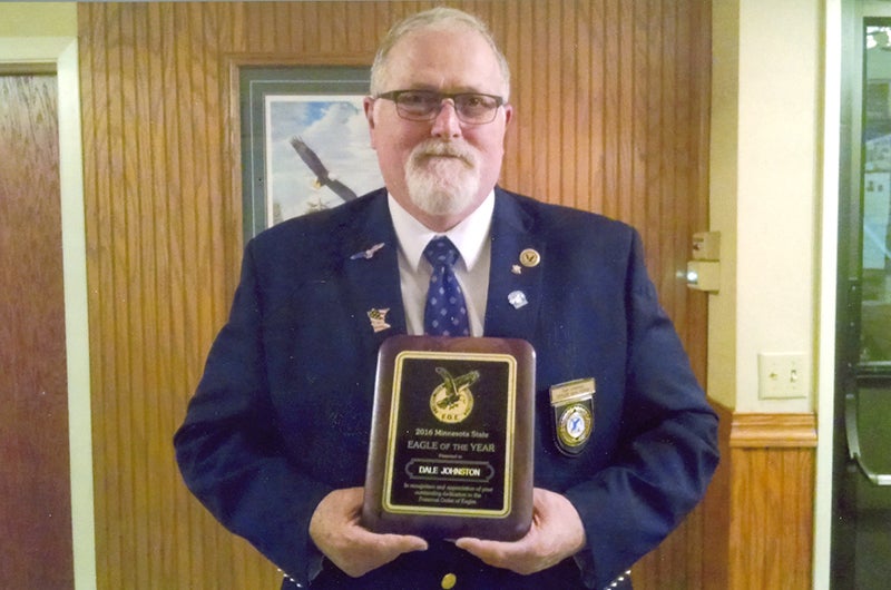 Dale Johnston of Albert Lea was selected as the Minnesota State Eagle of the Year at the 113th annual convention in Albert Lea. Johnston earned the distinction after winning the Eagle of the Year title at the local and district levels. - Provided
