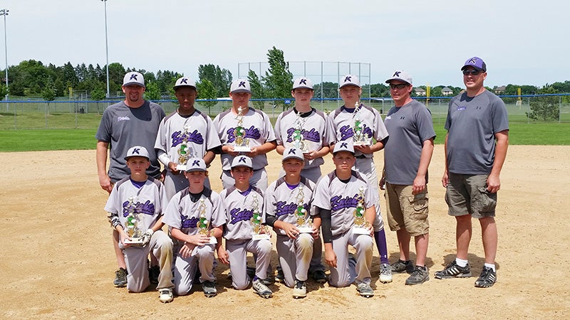 The Albert Lea Knights 13AAA baseball team poses for a picture after they took third place at the Woodbury Invitational Tournament on June 12.From left, front row, Caden Gardner, Markus Dempewolf, Joe Flores, Blake Ulve and Ethan Ball. Back row, Brian Gardner, Javarus Owens, Trevor Ball, Jake Weseman, Jack Jellinger, Chris Weseman and Casey Dempewolf. Not pictured are Caden Jensen and John Ball. Provided 