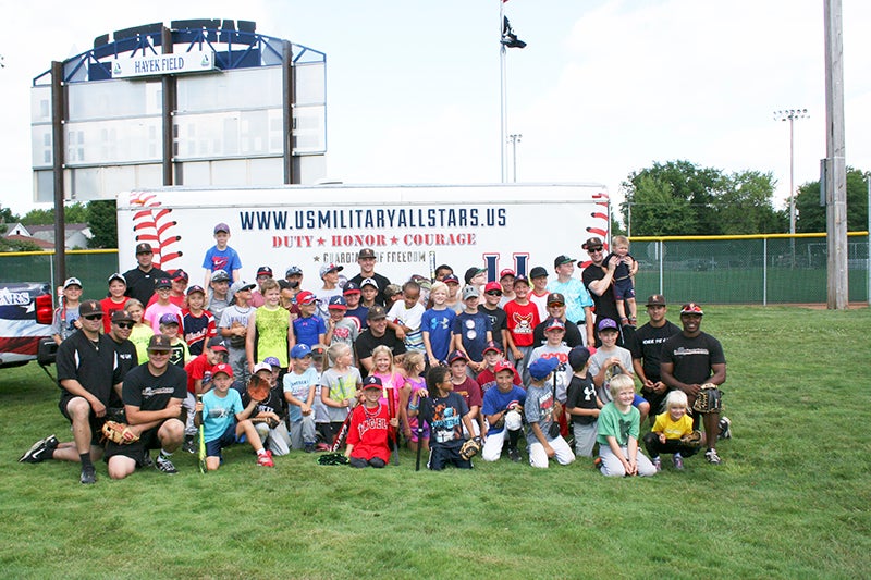 There was a tremendous turnout for the U.S. Military All-Stars youth clinic Thursday morning. The clinic took place on the diamond behind Hayek Field. Provided