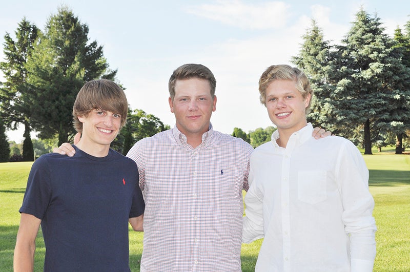 The Albert Lea Boys Golf team held their annual banquet at Green Lea Golf Course. Pictured are award winners, from left, Brock Carstens (Most Improved), Alex Syverson (Big 9 All-Conference, Most Valuable Player and 2016 captain), and Jack Pulley (Big 9 All-Conference  and Academic Award). Provided